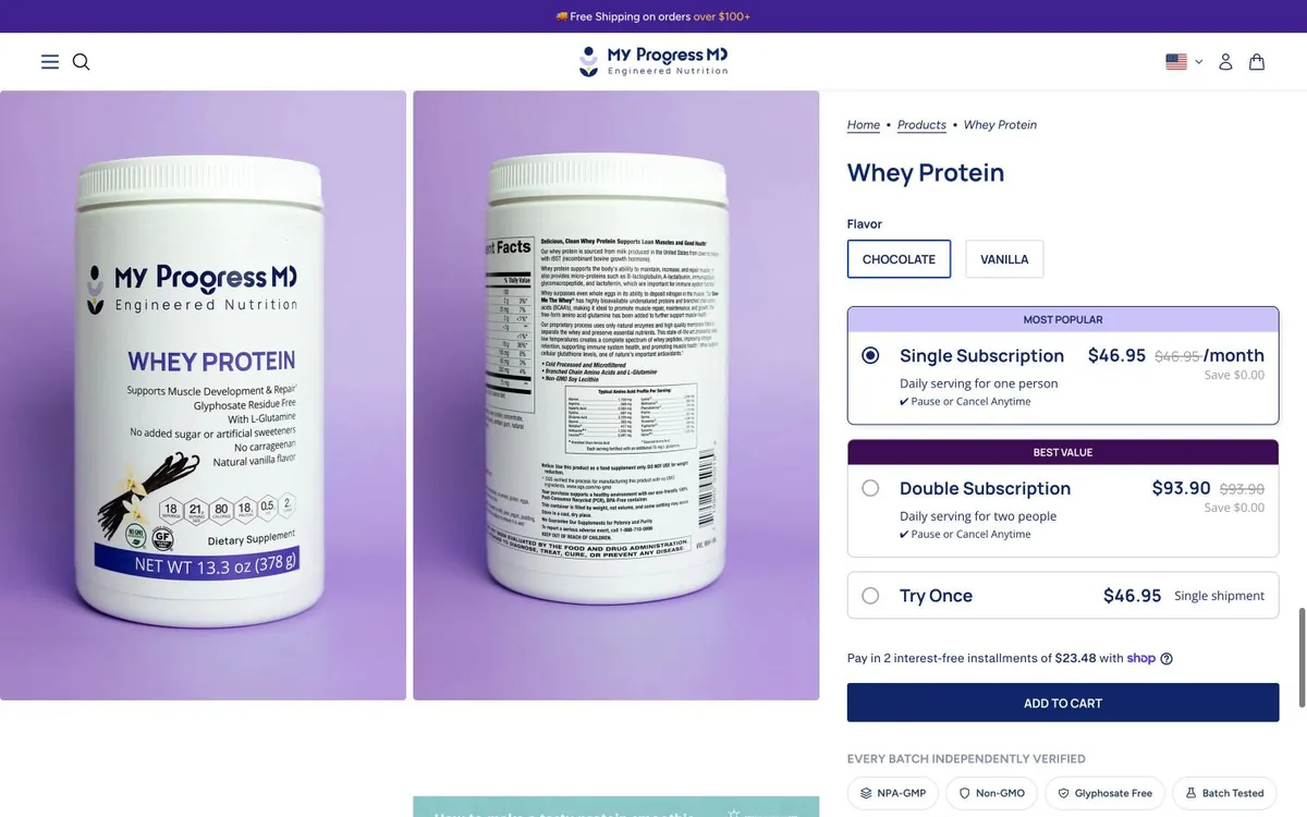 MyProgressMD website homepage